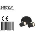 Mexlite Luminaire de salle de bain UPROUND à 2 flammes, cylindrique, réglable GU10 IP44, noir mat gradable