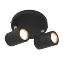 Mexlite Luminaire de salle de bain UPROUND à 2 flammes, cylindrique, réglable GU10 IP44, noir mat gradable