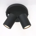 Mexlite Luminaire de salle de bain UPROUND à 2 flammes, cylindrique, réglable GU10 IP44, noir mat gradable