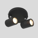 Mexlite Luminaire de salle de bain UPROUND à 2 flammes, cylindrique, réglable GU10 IP44, noir mat gradable