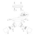 Mexlite Luminaire de salle de bain UPROUND à 2 flammes, cylindrique, réglable GU10 IP44, noir mat gradable