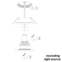 Lumière encastrée PÉLITE SPOT rond, rigide, avec câble ouvert GU10 IP44