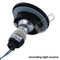 Steinhauer Lumière encastrée PÉLITE SPOT rond, rigide, avec câble ouvert GU10 IP44, noir mat gradable