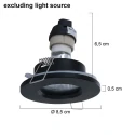 Steinhauer Lumière encastrée PÉLITE SPOT rond, rigide, avec câble ouvert GU10 IP44, noir mat gradable