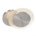 Steinhauer Applique et plafonnier LIDO rond, réglable, indirect, perforé IP20, acier brossé gradable