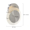 Steinhauer Applique et plafonnier LIDO rond, réglable, indirect, perforé IP20, acier brossé gradable