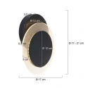 Applique et plafonnier LIDO rond, réglable, indirect, perforé IP20, noir mat gradable