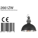 Mexlite Luminaire à suspension GAEVE grand, rond E27 IP20, noir mat gradable