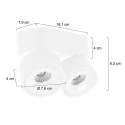 Mexlite Luminaire de plafond FEZ à 2 flammes IP20, blanche gradable