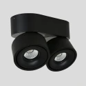 Mexlite Luminaire de plafond FEZ à 2 flammes, ovale, pivotant, rotatif, reculer IP20, noir mat gradable