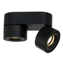 Mexlite Luminaire de plafond FEZ à 2 flammes, ovale, pivotant, rotatif, reculer IP20, noir mat gradable