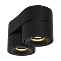 Mexlite Luminaire de plafond FEZ à 2 flammes, ovale, pivotant, rotatif, reculer IP20, noir mat gradable