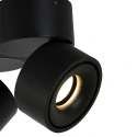Mexlite Luminaire de plafond FEZ à 2 flammes, ovale, pivotant, rotatif, reculer IP20, noir mat gradable