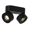 Mexlite Luminaire de plafond FEZ à 2 flammes, ovale, pivotant, rotatif, reculer IP20, noir mat gradable