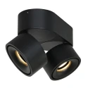 Mexlite Luminaire de plafond FEZ à 2 flammes, ovale, pivotant, rotatif, reculer IP20, noir mat gradable