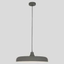 Steinhauer pendant luminaire KRISIP down, 1 flame, flat E27 IP20, grey, mat dimmable