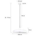 Steinhauer pendant luminaire KRISIP down, 1 flame, flat E27 IP20, white matt dimmable