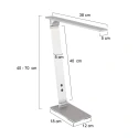 Steinhauer table lamp SERENADE rotatable, CCT Switch, tiltable, with touch dimmer IP20, steel brushed dimmable