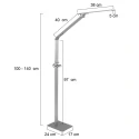 Steinhauer Lampadaire SERENADE CCT Switch, réglable, avec variateur tactile IP20, aluminium brossé gradable