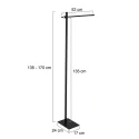 Mexlite Lampadaire STEKK inclinable, avec variateur tactile IP20, noir mat gradable