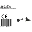 anne light & home Luminaire mural KASKET avec interrupteur, avec bras articulé, avec prise de courant E27 IP20, noir mat 