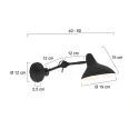 anne light & home Luminaire mural KASKET avec interrupteur, avec bras articulé, avec prise de courant E27 IP20, noir mat 