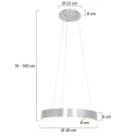 Steinhauer pendant luminaire RINGLEDE - Ø 48CM large, round, direct / indirect IP20, silver brushed dimmable
