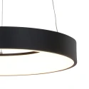 Steinhauer pendant luminaire RINGLEDE - Ø 48CM large, round, direct / indirect IP20, black matt dimmable