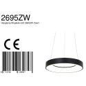 Steinhauer pendant luminaire RINGLEDE - Ø 48CM large, round, direct / indirect IP20, black matt dimmable