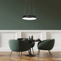 Steinhauer pendant luminaire RINGLEDE - Ø 48CM large, round, direct / indirect IP20, black matt dimmable