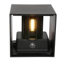 Steinhauer Steinhauer Outdoor wall luminaire, LED, 2 flames, with sensor, 2x3W, 2700K, IP54, black