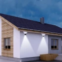 Steinhauer Steinhauer Outdoor wall luminaire, LED, 2 flames, with sensor, 2x3W, 2700K, IP54, black