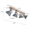 Mexlite Spot GEARWOOD, 4 flames, anthracite