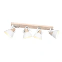Mexlite Luminaire de plafond GEARWOOD 4 flammes, réglable E27 IP20, blanche gradable