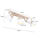 Mexlite Luminaire de plafond GEARWOOD 4 flammes, réglable E27 IP20, blanche gradable