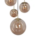 Steinhauer Luminaire à suspension BOLLIQUE 5 flammes E27 IP20, ambre, laiton, noir  gradable