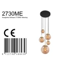 Steinhauer Luminaire à suspension BOLLIQUE 5 flammes E27 IP20, ambre, laiton, noir  gradable