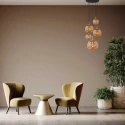 Steinhauer Luminaire à suspension BOLLIQUE 5 flammes E27 IP20, ambre, laiton, noir  gradable
