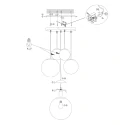Steinhauer Luminaire à suspension BOLLIQUE 5 flammes E27 IP20, ambre, laiton, noir  gradable