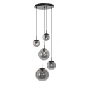 Luminaire à suspension BOLLIQUE 5 flammes, rond E27 IP20, noir mat gradable