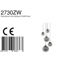pendant luminaire BOLLIQUE 5 flames E27 IP20, amber, brass, black dimmable