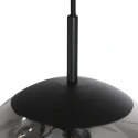 pendant luminaire BOLLIQUE 5 flames E27 IP20, amber, brass, black dimmable