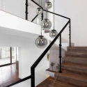 pendant luminaire BOLLIQUE 5 flames E27 IP20, amber, brass, black dimmable