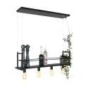 Mexlite Luminaire à suspension BUCKLEY 4 flammes, avec tablette E27 IP20, noir mat gradable