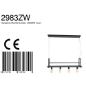 Mexlite Luminaire à suspension BUCKLEY 4 flammes, avec tablette E27 IP20, noir mat gradable