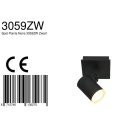 Steinhauer Spot POINTS NOIRS à 1 flamme, cylindrique, réglable GU10 IP44, noir mat gradable