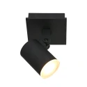 Steinhauer Spot POINTS NOIRS à 1 flamme, cylindrique, réglable GU10 IP44, noir mat gradable