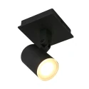 Steinhauer Spot POINTS NOIRS à 1 flamme, cylindrique, réglable GU10 IP44, noir mat gradable