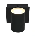 Steinhauer Spot POINTS NOIRS à 1 flamme, cylindrique, réglable GU10 IP44, noir mat gradable