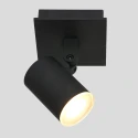 Steinhauer Spot POINTS NOIRS à 1 flamme, cylindrique, réglable GU10 IP44, noir mat gradable